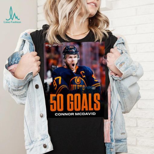 Connor McDavid Edmonton Oilers 50 goals season shirt