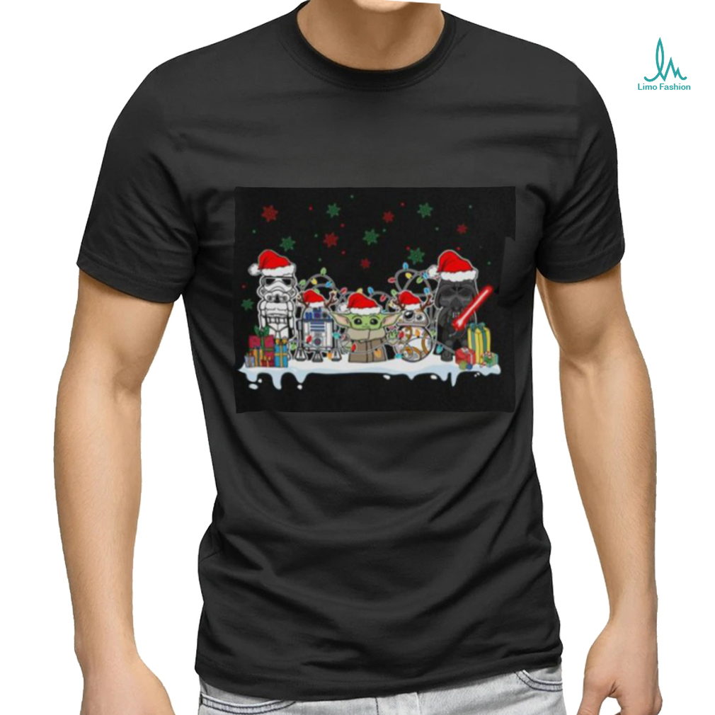 Cute Darth Vader Stormtrooper R2 D2 BB 8 Christmas Light T Shirt Cute Darth Vader Stormtrooper R2 D2 BB 8 Christmas Light T Shirt