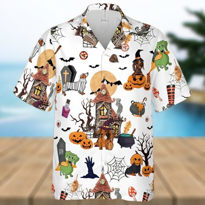 Dachshund Dog Halloween Hawaiian Shirt
