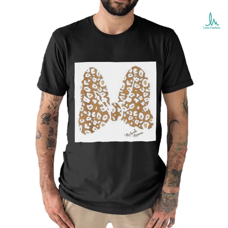 Disney Minnie Mouse Leopard Print Bow T Shirt Disneyland Vacation Matching