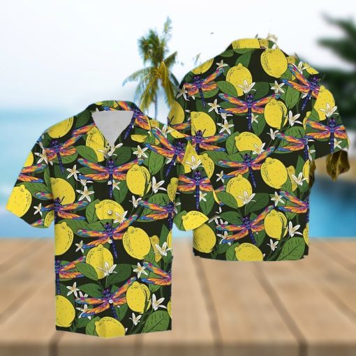 Dragonfly Lemons Hawaiian Summer Beach Shirt