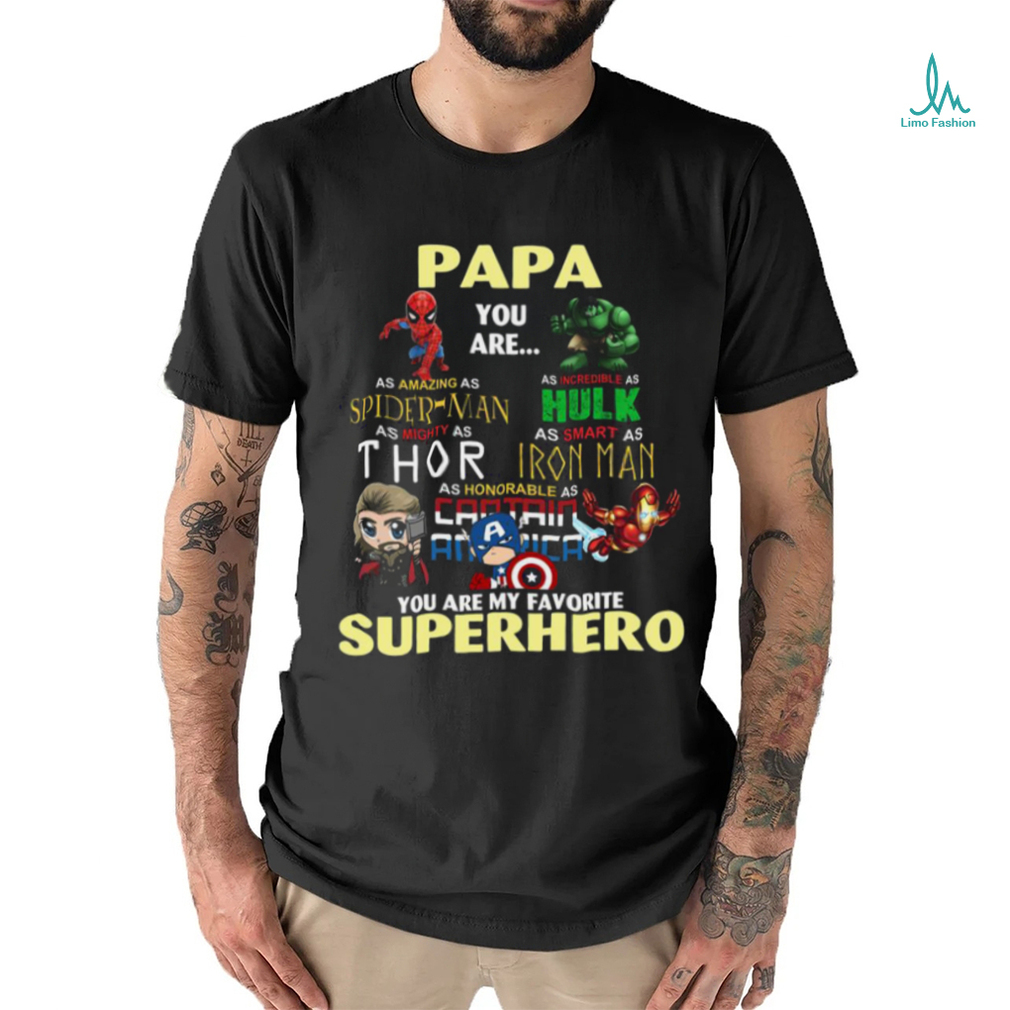 Superhero Papa Graphic Tee Shirt, S-5XL