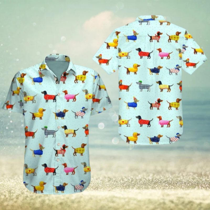 Funny Dachshun Blue Amazing Design Unisex Hawaiian Shirt For Men And Women Dhc17063059