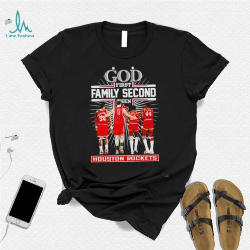 God first family second then 2023 Houston Rockets basketball signatures shirt