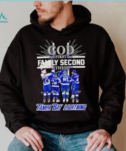 God first family second then 2023 Tampa Bay Lightning hockey signatures shirt