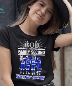 God first family second then 2023 Tampa Bay Lightning hockey signatures shirt