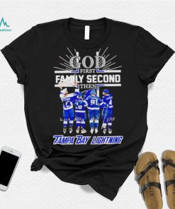 God first family second then 2023 Tampa Bay Lightning hockey signatures shirt