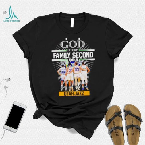 God first family second then 2023 Utah Jazz basketball signatures shirt
