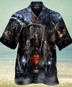 Grim Reaper Skeleton King Skull Gothic Aloha Hawaiian Shirt