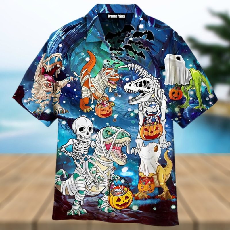 Halloween Dinosaur Scary Night Hawaiian Shirt