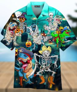 Halloween Dinosaur Scary Party Hawaiian Shirt