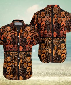 Halloween Skull Pumpkin Hawaiian Shirt For Men Women Adult