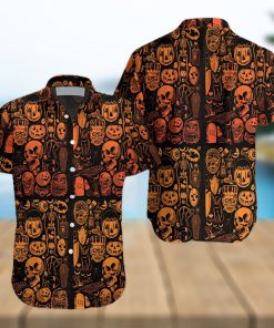 Halloween Skull Pumpkin Hawaiian Shirt For Men Women Adult