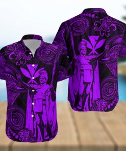 Hawaii King Kamehameha Map Polynesian Hawaiian Shirt Kanaka Maoli Unique Style Purple