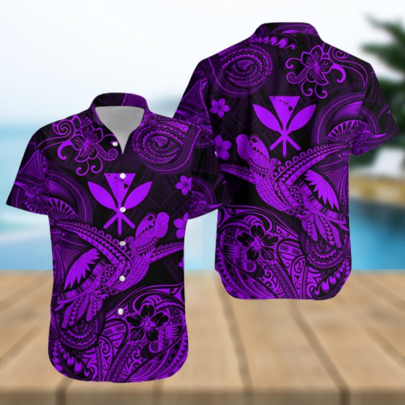 Hawaii Turtle Map Polynesian Hawaiian Shirt Kanaka Maoli Unique Style   Purple