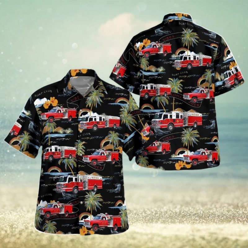 Hillburn Fire Department Hillburn New York Aloha Summer Gift Back Hawaiian Shirt