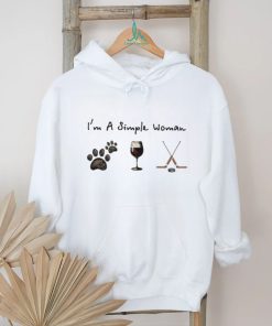 Hockey I’m a simple dog paw wine woman vintage shirt