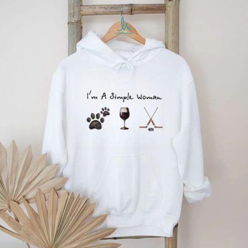 Hockey I’m a simple dog paw wine woman vintage shirt