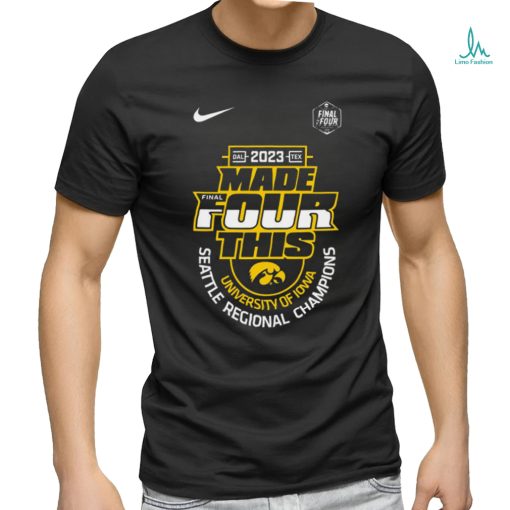 Iowa Hawkeyes 2023 NCAA Men’s Basketball Tournament March Madness Final Four Regional Champions Locker Room Shirt