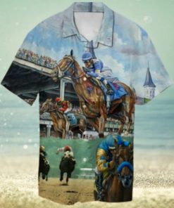 Kentucky Derby Horse Racing Aop Vintage Beach Racing Horse America Hawaiian Shirt