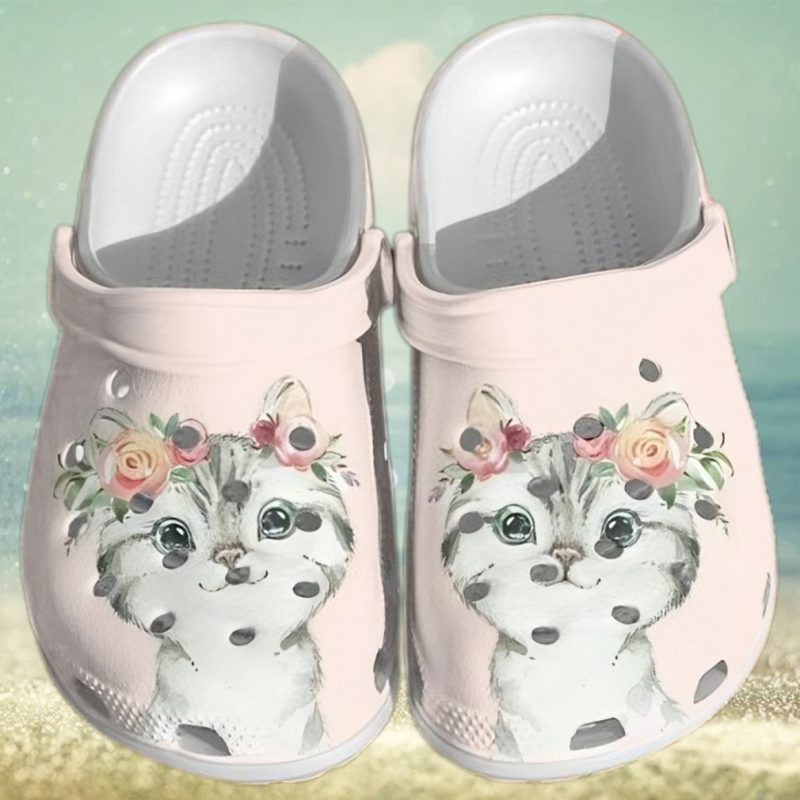 Little Cat Flowers Rubber Comfy Footwear Personalized Clogs