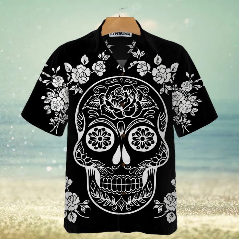 Mexican Sugar Skull Tattoo Hawaiian Shirt Day Of The Dead Skull Day Of The Dead Gift