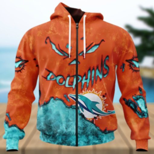 Miami Dolphins Hoodie 3D devil eyes gift for fans