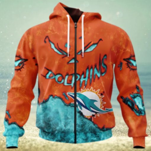 Miami Dolphins Hoodie 3D devil eyes gift for fans