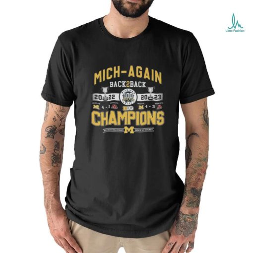 Michigan Wolverines men’s ice hockey mich again back 2 back champions shirt