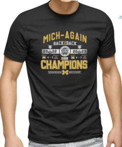 Michigan Wolverines men’s ice hockey mich again back 2 back champions shirt