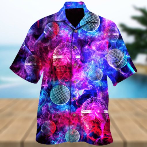Microphone Enveloped In A Colored Purple Unique Design Unisex Hawaiian Shirt For Men And Women Dhc17062424