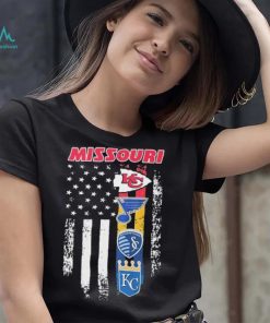 Missouri Sport Team Logo American Flag Shirt