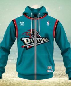 NBA Detroit Pistons Custom Name Number Vintage 90s Jersey Zip Up Hoodie
