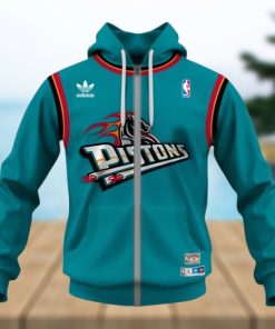 NBA Detroit Pistons Custom Name Number Vintage 90s Jersey Zip Up Hoodie