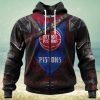 NBA Detroit Pistons Red White Grunge Pullover Hoodie