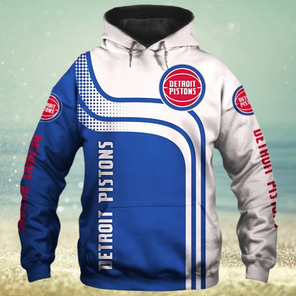 NBA Detroit Pistons White Blue Curvers Pullover Hoodie NBA Detroit Pistons White Blue Curvers Pullover Hoodie
