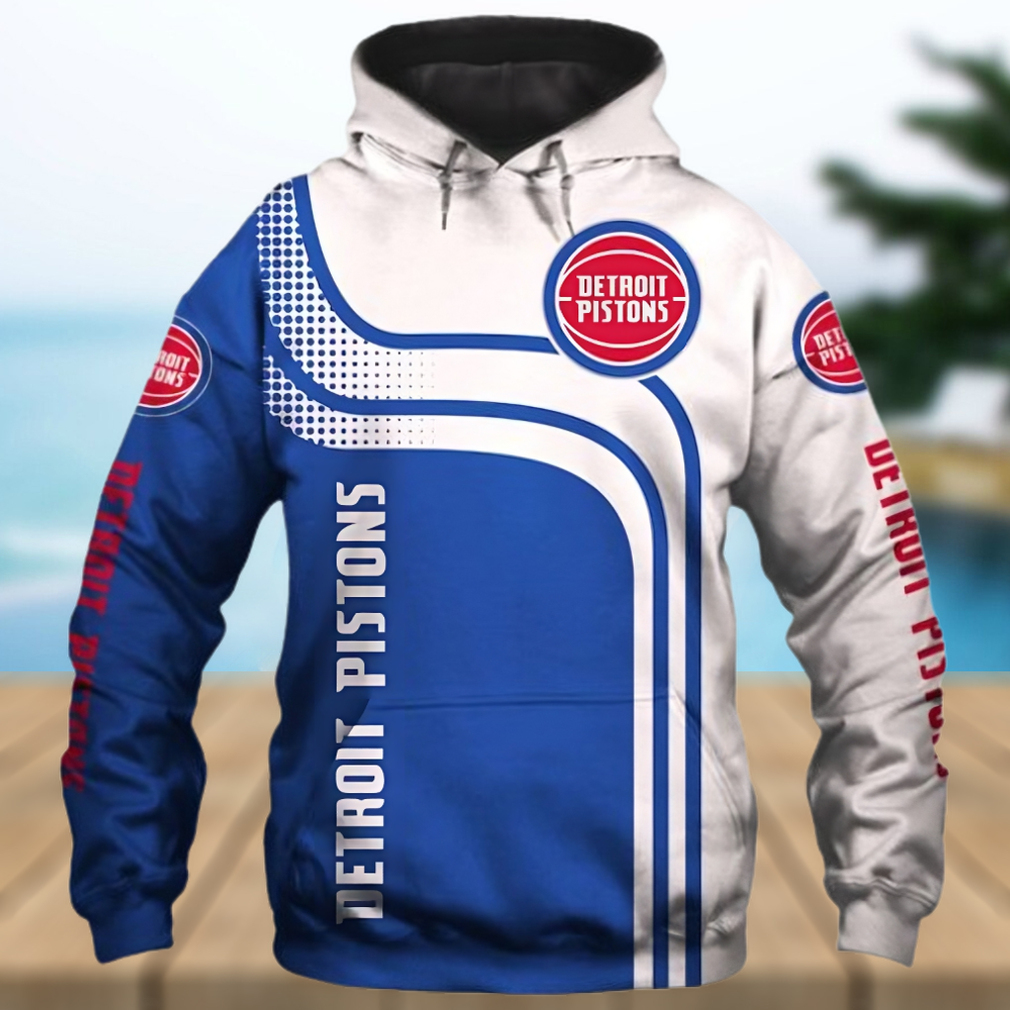 NBA Detroit Pistons White Blue Curvers Pullover Hoodie NBA Detroit Pistons White Blue Curvers Pullover Hoodie