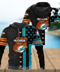 NFL New Orleans Saints Specialized Design With Flag Mix Harley Davidson 3D Hoodie