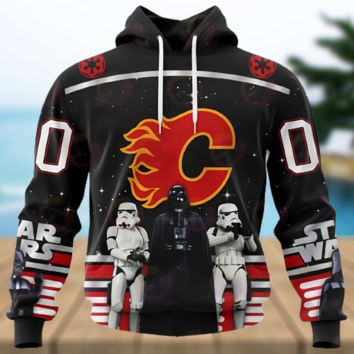 NHL Calgary Flames Special Star Wars Design May The 4th Be With You 3D Hoodie