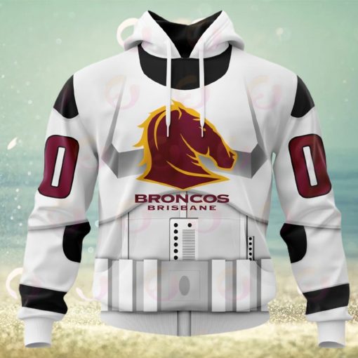 NRL Brisbane Broncos Special Star Wars Design 3D Hoodie