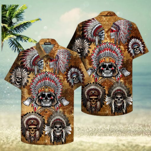 Native Skull Hawaiian Shirt Unisex Adult