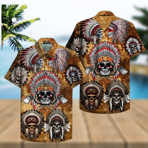 Native Skull Hawaiian Shirt Unisex Adult