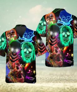 Neon Light Skull Hawaiian Shirt