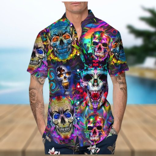 Neon Skull Hawaiian Shirt