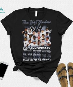 New York Yankees 120th Anniversary 1903 – 2023 Thank You For The Memories T  Shirt - Limotees