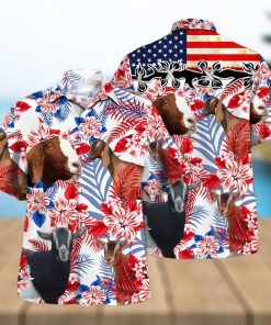 Nubian Goat Lovers United States Flag Hawaiian Shirt