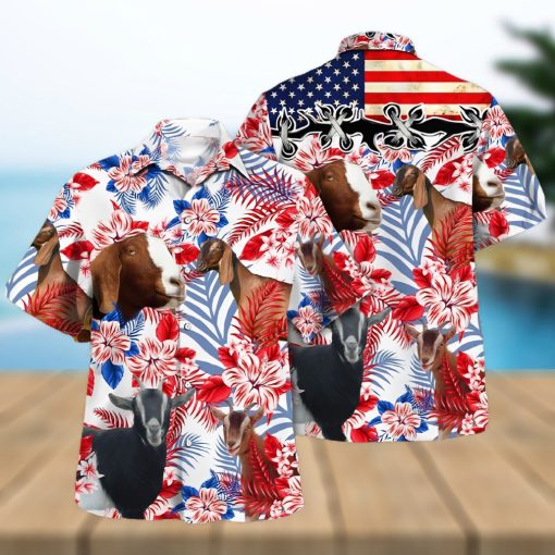 Nubian Goat Lovers United States Flag Hawaiian Shirt