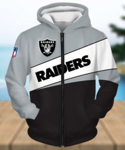 Oakland Raiders Zip Hoodie 3D Long Sleeve Pullover new season