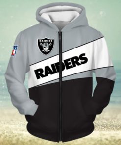 Oakland Raiders Zip Hoodie 3D Long Sleeve Pullover new season