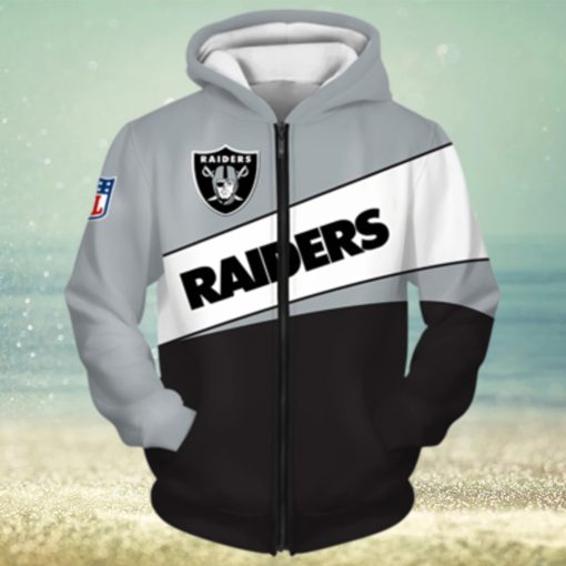 Oakland Raiders Zip Hoodie 3D Long Sleeve Pullover new season